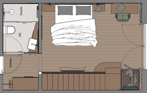 Grundriss Schlafbereich Galeriezimmer